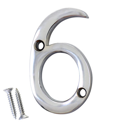 2'' H Reflective Brass House Number