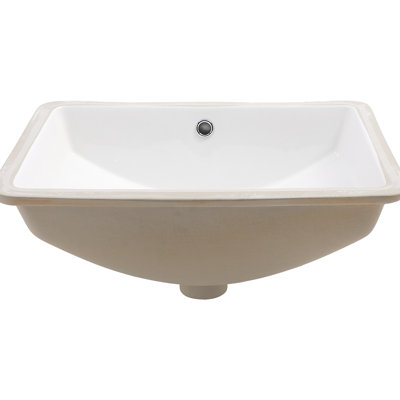Beautiful Look Ceramic Rectangular Sink - 21X14, Undermount With Overflow Classy 21"X14", Included