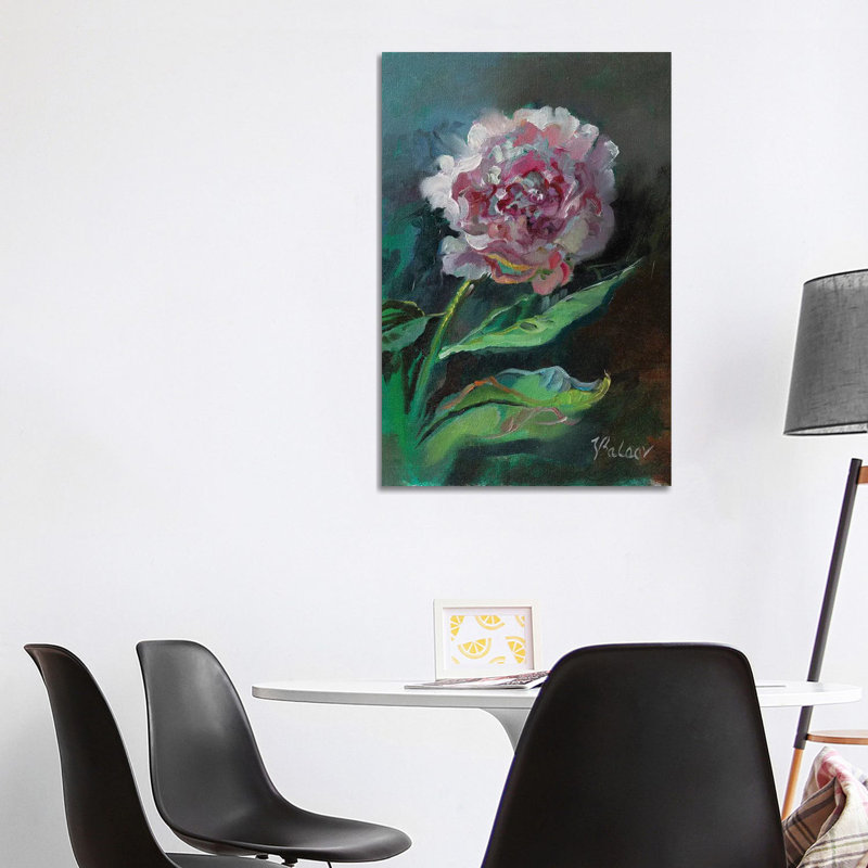 Pink Peony Flower 1 Piece Wrapped Canvas Painting, 101.6 cm H x 66.04 cm W x 1.91 cm D