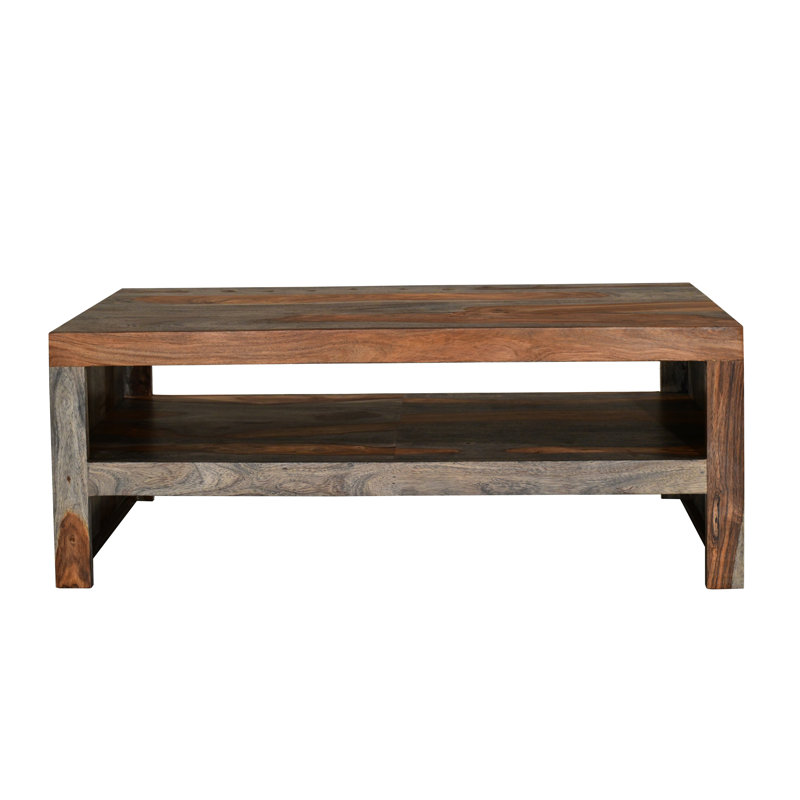 Goa Cube Solid Wood Sled Coffee Table with Storage
