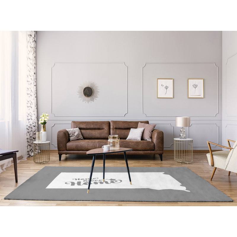 Tapis de pierre polyester pour la maison, Rectangle 8 pi x 10 pi