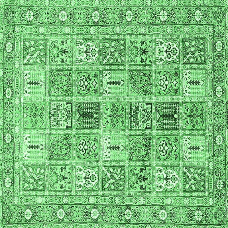 Tapis traditionnels vert émeraude 4767, Carré 4 pi