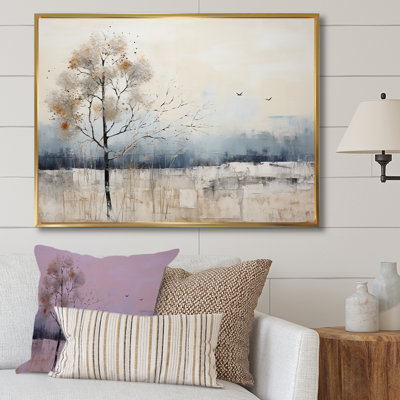 Minimalism Beige And Blue Countryside II - Countryside Canvas Prints
