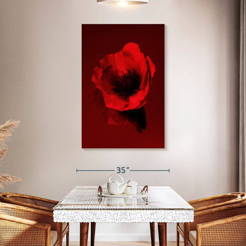 Dark Red Poppy, 30" H x 20" W