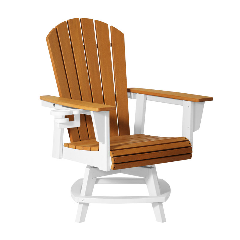 Chaise pivotante Featherstone Adirondack, blanc, Blanc/naturel