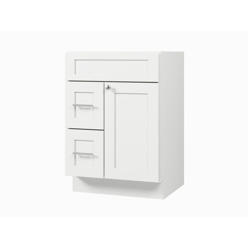 Base de meuble-lavabo simple 24 po seulement, Blanc
