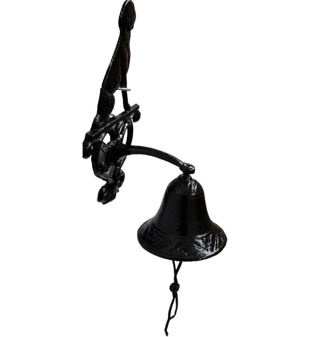 Dog Wall Bell Made From Cast Iron Finished In Black