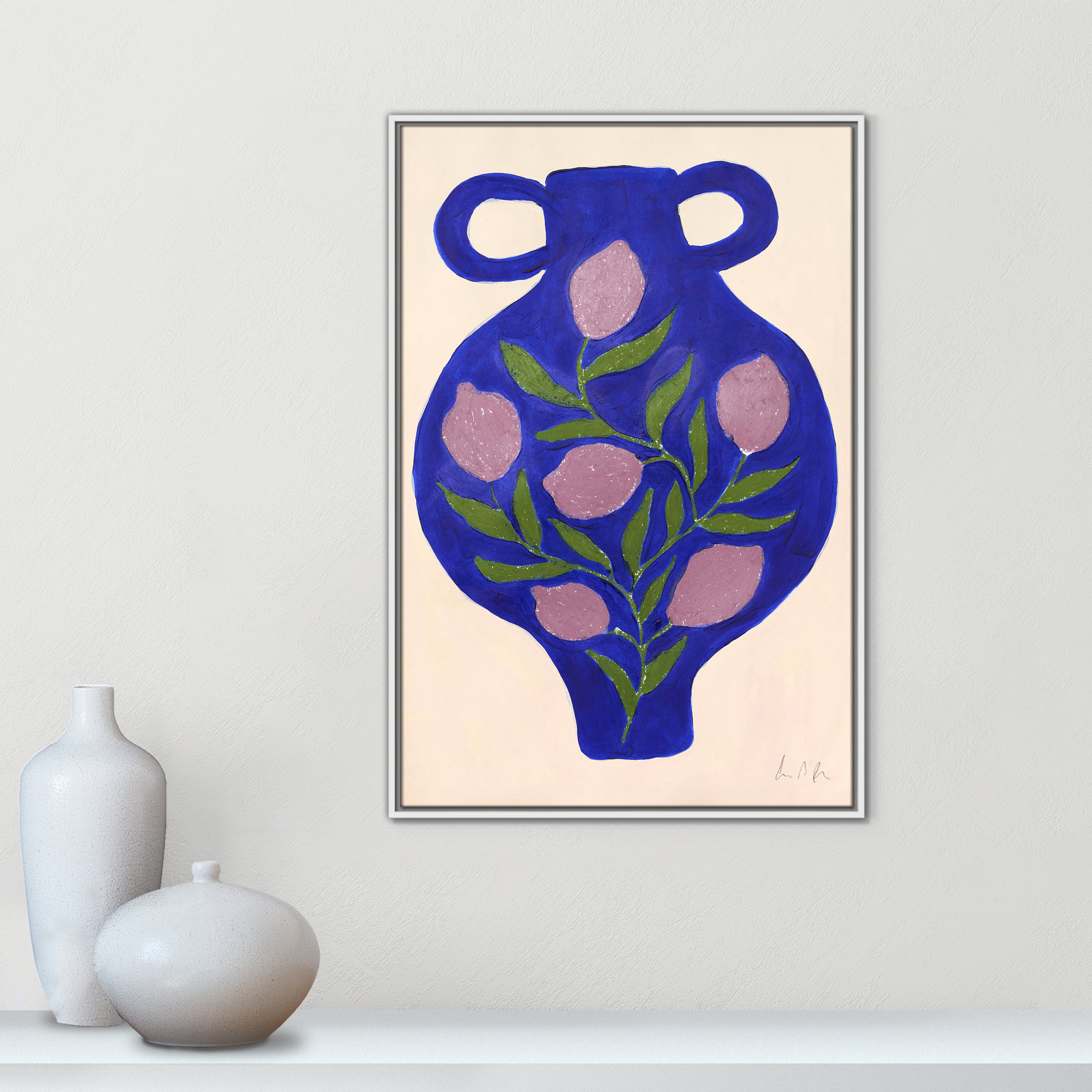 Vase No. 03 Print by Camilla Bergqvist, 37.5" H x 25.5" W, White