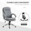 Chaise d'ordinateur à haut dossier en gris - hauteur réglable, rembourrage épais et siège de bureau ergonomique avec soutien lombaire confortable