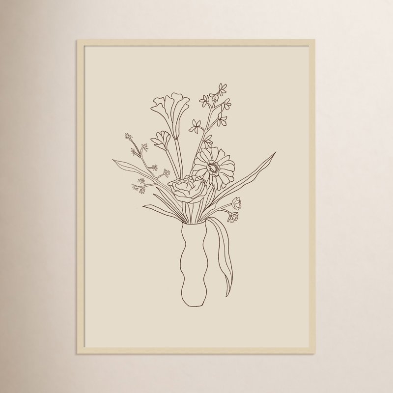 «Floral Study 1», impression encadrée sur papier par Kate Aurelia Holloway, Encadrement brun, H 13 po x l 10 po