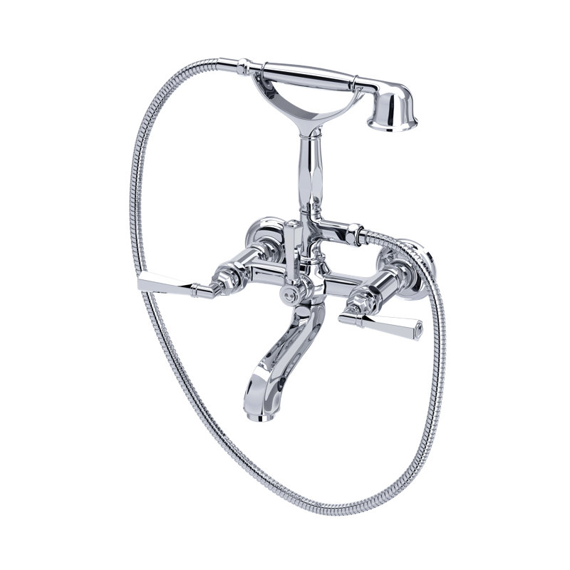 Palladian® Clawfoot Tub Faucet, Polished Chrome, Industrial Metal Lever Handle