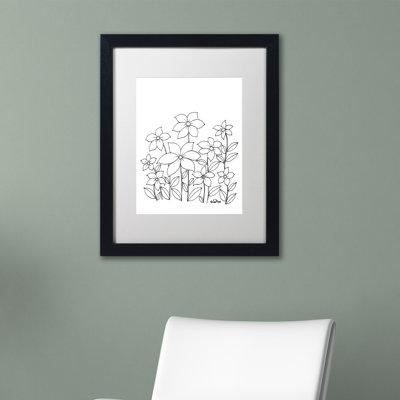 « simple fleur doodle », impression sur toile encadrée
