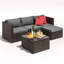 Ensemble de conversation modulaire en osier pour 3 personnes avec coussins-1864634992