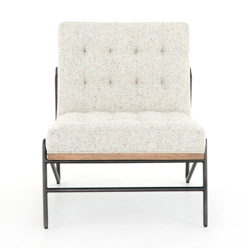 Romy Lounge Chair, Brown, White