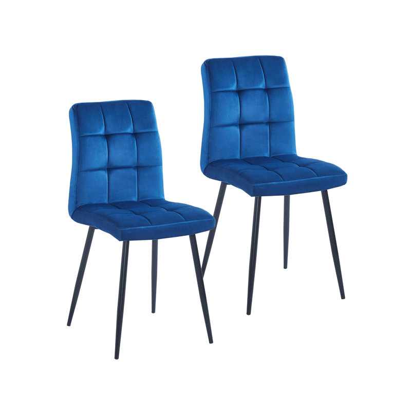 Coffield 50cm H Upholstered Side Chair, Blue