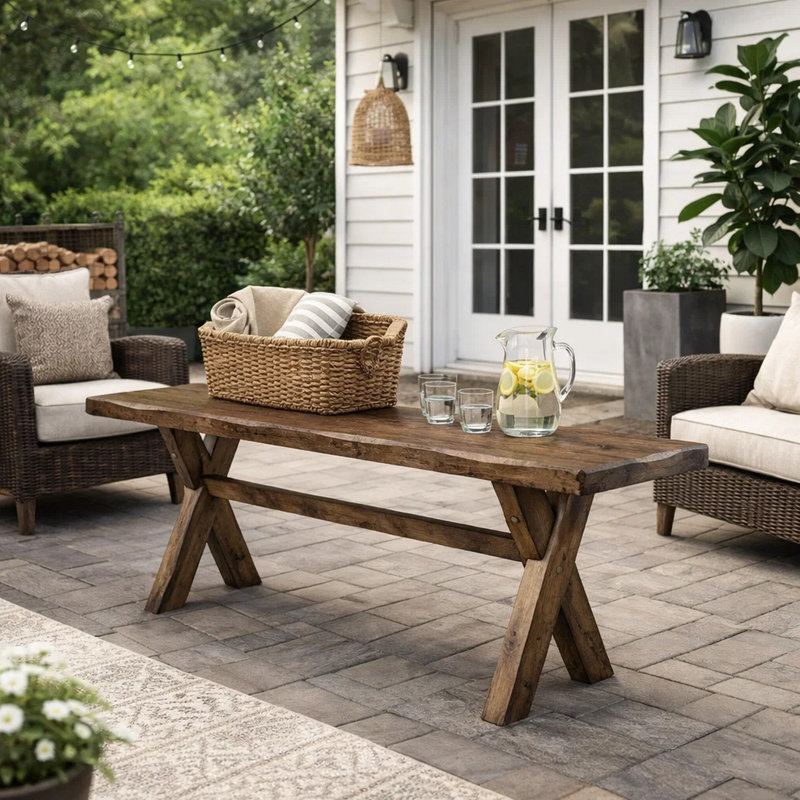 Hoisington Upholstered Bench, 18" H x 47.25" W x 14.75" D