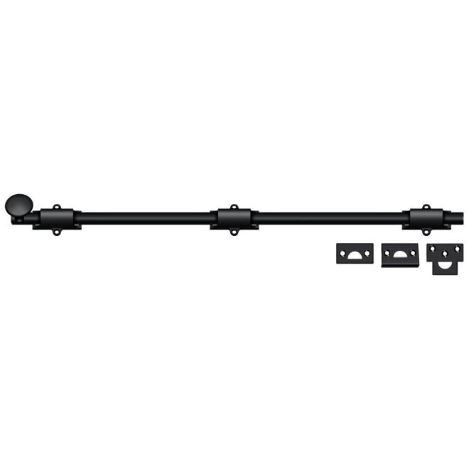 Latch/Catch/Bolt, 1.875" H x 24.375" W x 1.25 " D, Black