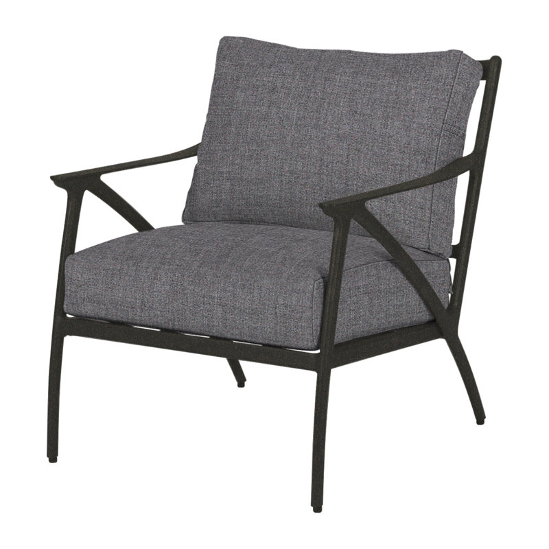 Amari Cast Outdoor Lounge Chair, Cast Slate Sunbrella® Plainweave, Carbon