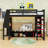 Wooden Loft Bed With Integrated Desk, LED Lighting And Storage Compartment-475509346-475509344