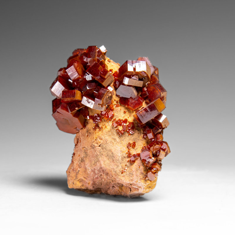 Vanadinite Crystal Cluster On Matrix From Morocco (96.7 Grams)