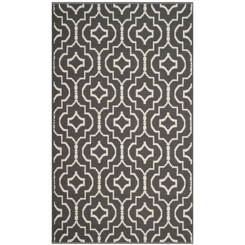 Rennie Hand Woven Cotton Geometric Rug, Rectangle 8' x 10'