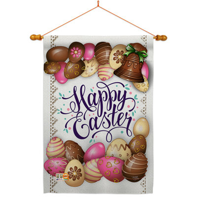Double Sided 40'' H x 28'' W Polyester Easter Flag Set