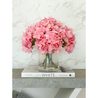 Sink Pink Hydrangea Arrangement Cylinder Glass
