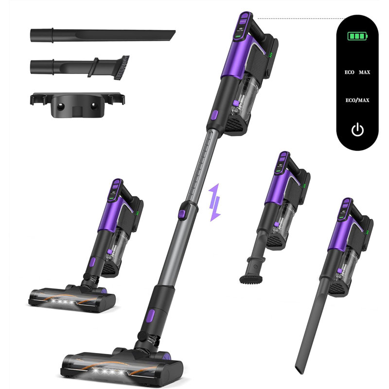 Cordless Vacuum Cleaner,250w/30kpa Cordless Stick Vacuum Cleaner With Smart Display Screen & 60 Mins Rechargeable Battery For Pet Hair Carpet Hard Floor, Led Self-standing Vacuum Cleaners For Home