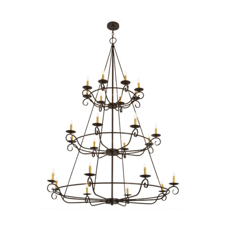 Estrella 24 - Light Chandelier, No Shade, Blackened Pewter