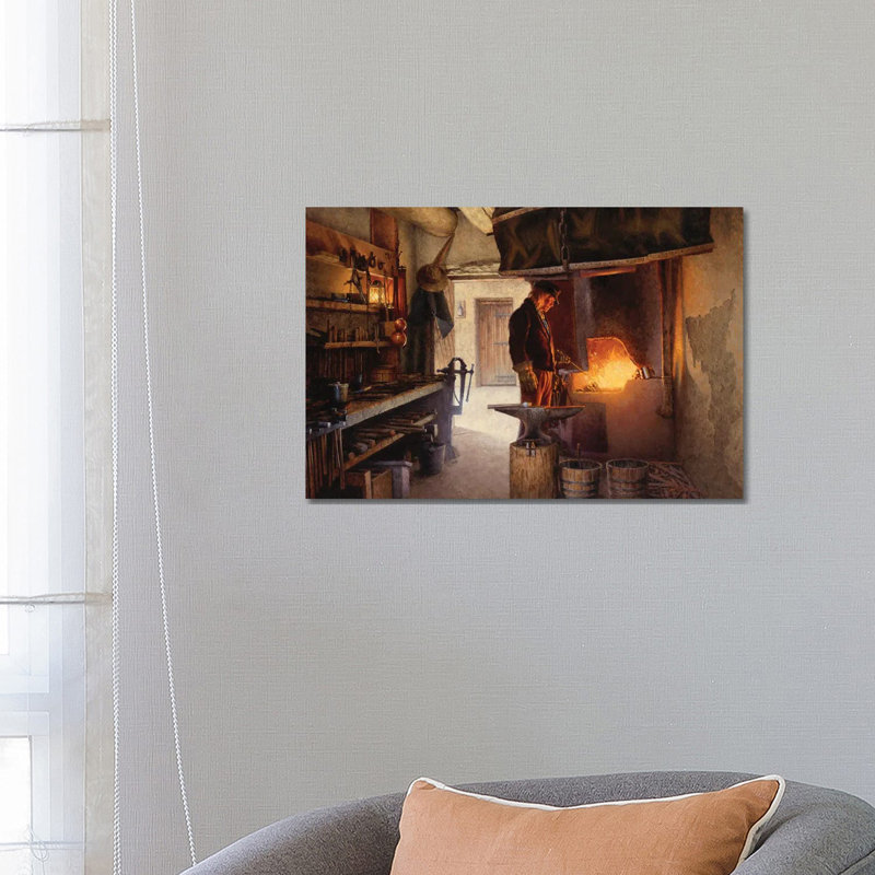Blacksmith's Workshop by Joe Velazquez - Wrapped Canvas Painting, 66.04 cm H x 45.72 cm W x 1.91 cm D