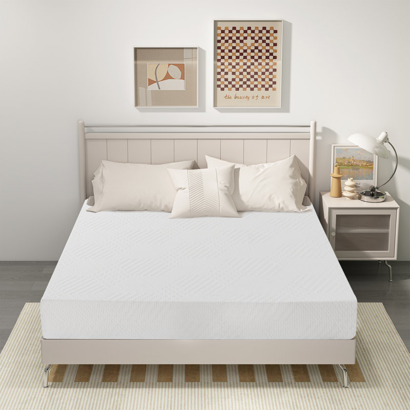 Matelas en mousse viscoélastique gélifiée infusée de thé vert 8 po EGOHome, Lit double
