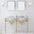 Copeland 33" Tall Stone Oval Console Bathroom Vanity with Faucet and Overflow-190267977