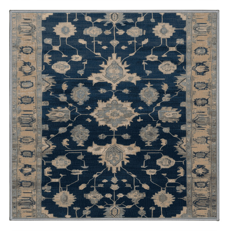 Tapis gris lavable à la machine, Carré 8 pi