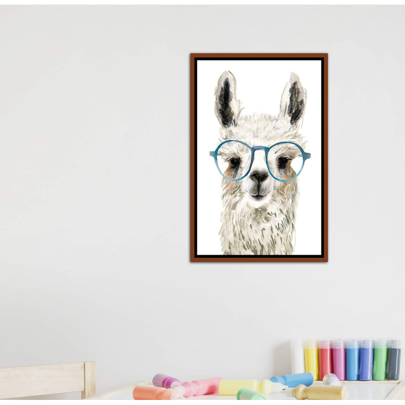 Hip Llama II par Victoria Borges - reproduction d'art, Pas de tapis, Toile avec cadre en bois classique