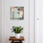 Key storage box, Opens to the right, 30x30x5, White, Stylized figures on a city street, 
