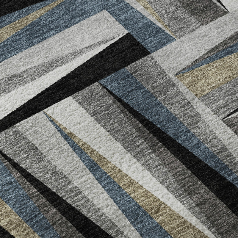 Premium Machine Washable Collett AMF1012 Squares Rug, Rectangle 8' x 10'
