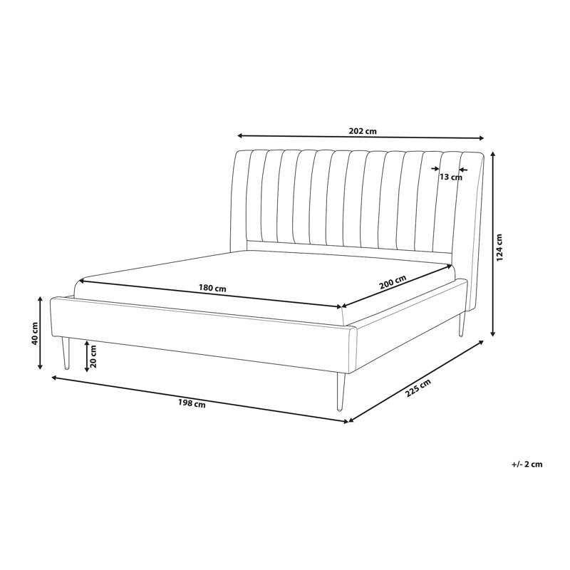 Caroline Upholstered Bed, 180 x 200cm