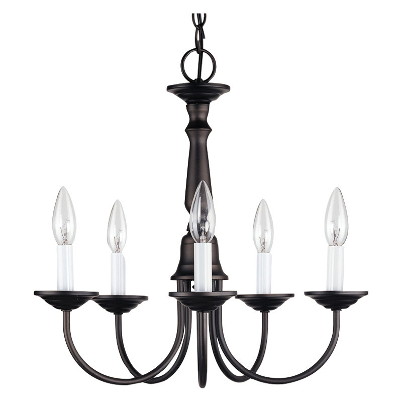 Lustre style chandelier 5 lumières Cloverfield, Noir