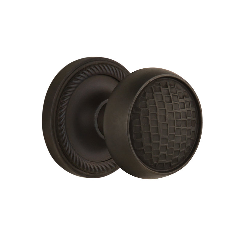 Rope Rosette with Craftsman Door Knob, Oil-Rubbed Bronze