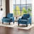  Ebern Designs 30.71"W Small Space Reading Chair Mid Century Curved Arm Linen Accent Chair-470367116