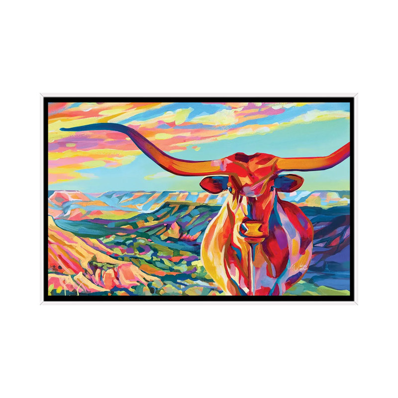 Palo Duro Texas Longhorn - reproduction d'art murale encadrée, H 18 po x l 26 po, Reproduction encadrée sans passe-partout