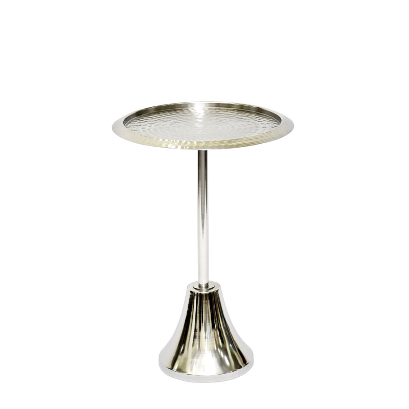 Table d'appoint / verre Marlo, Argent argent