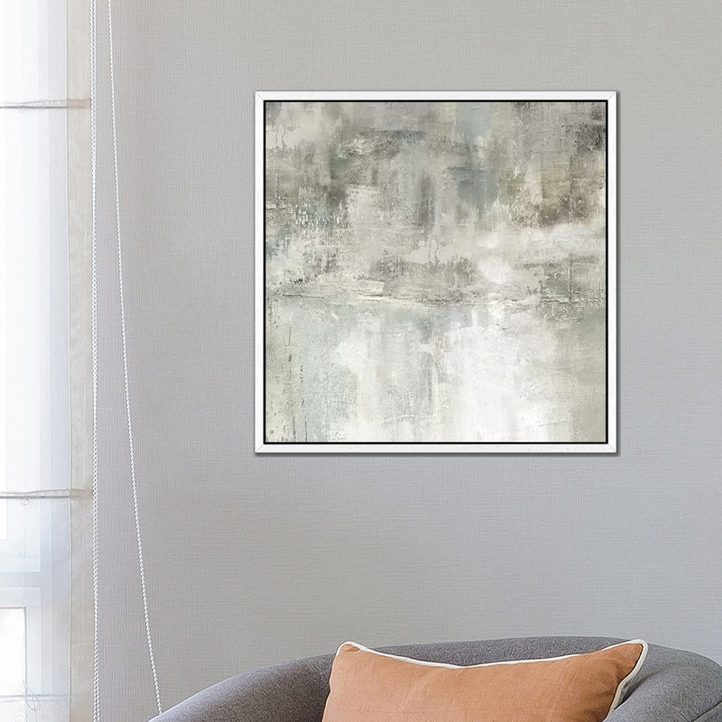 Misty Lake by Carol Robinson - Print on Canvas, White Framed, 66.04 cm H x 66.04 cm W