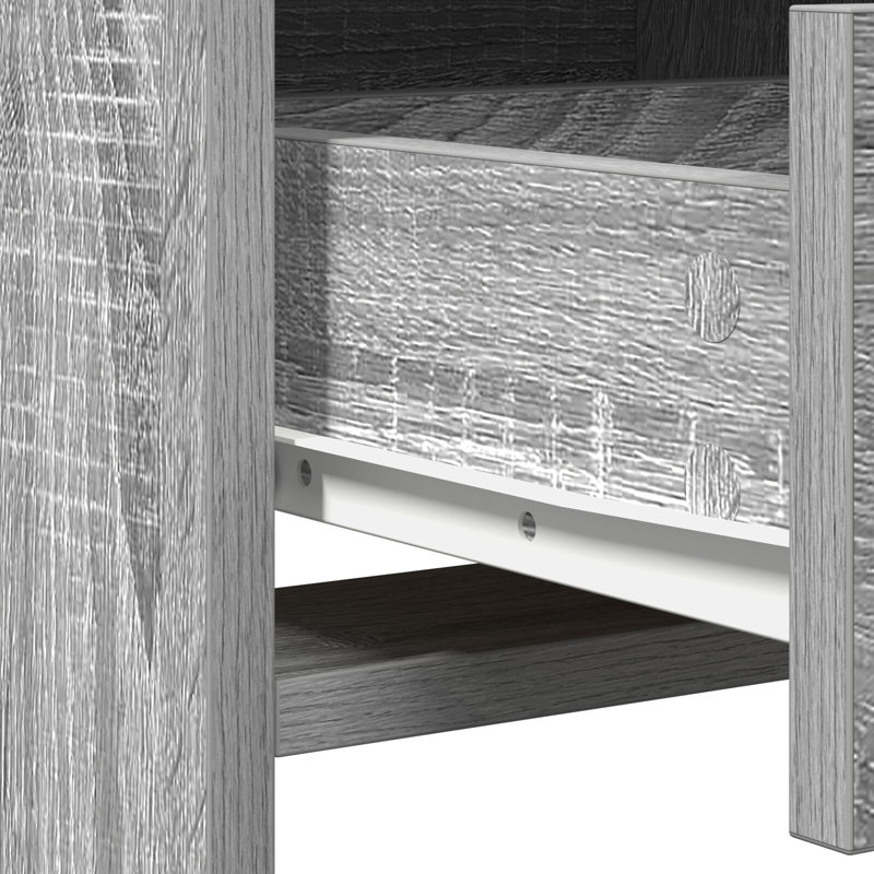Dressing Table with Mirror, Grey Sonoma