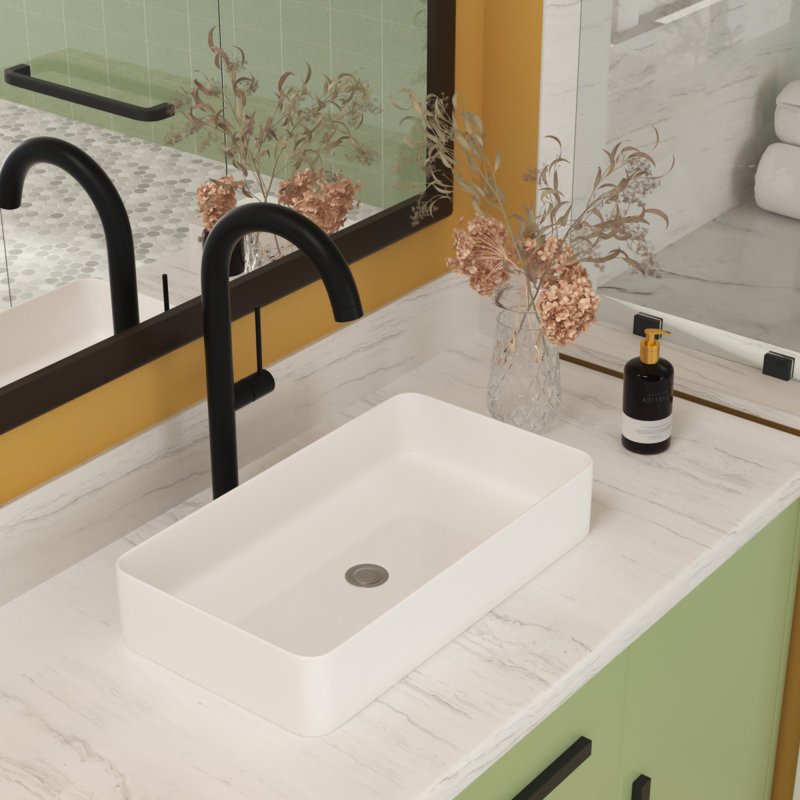 24"X14"  Ceramic Rectangular Vessel Bathroom Sink
