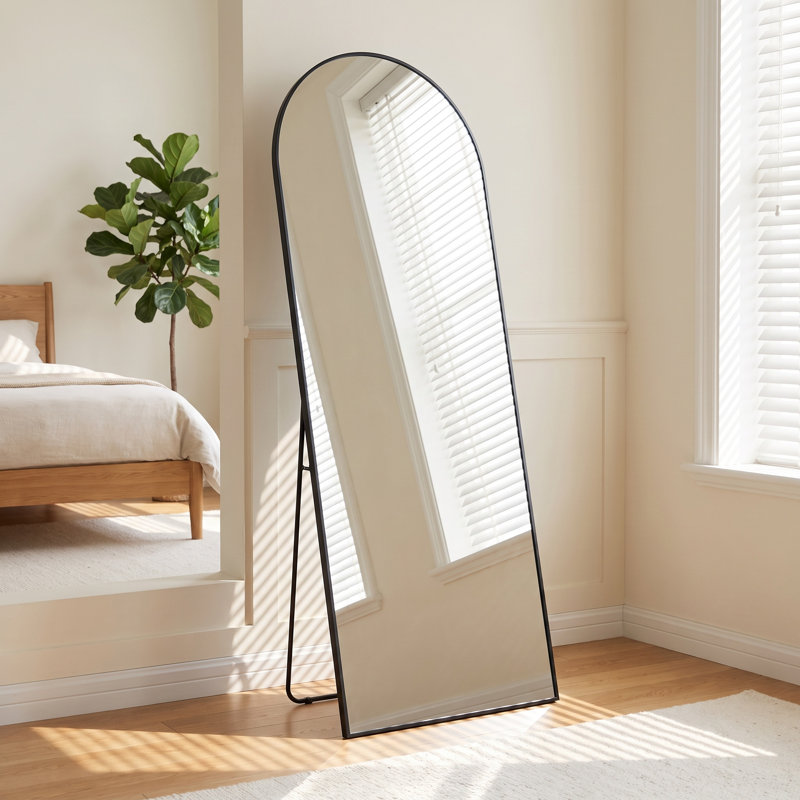 Miroir de plancher pleine longueur en aluminium, 21''×56'', Noir