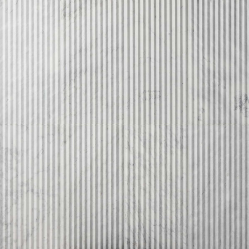 Stonework Carrara White 12x24 Marble Tile, Peak 3D Satin