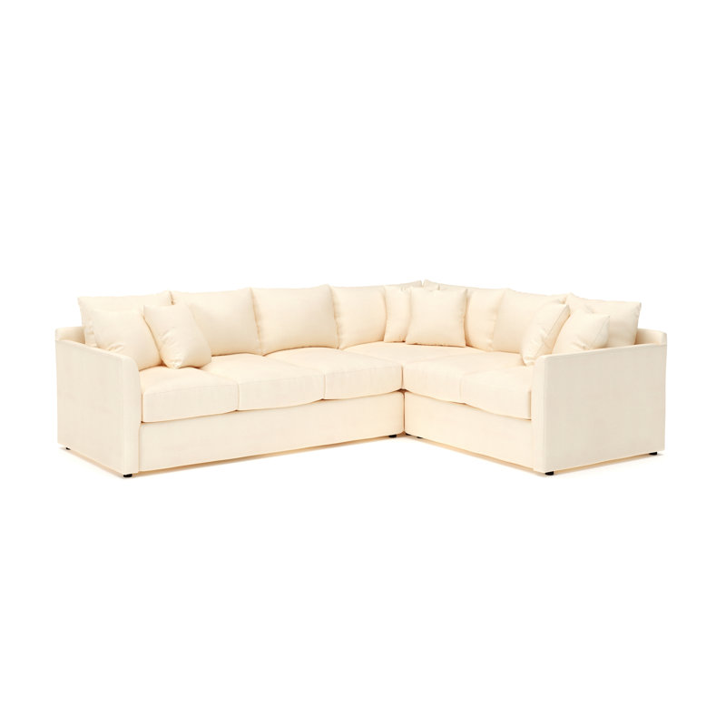 Canapé modulaire Cecelia, Bayou en toile lavable naturelle, Orienté vers la droite