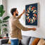 Koi Circle Japandi 1 Piece Wrapped Canvas Wall Art-1147203862-1147203880