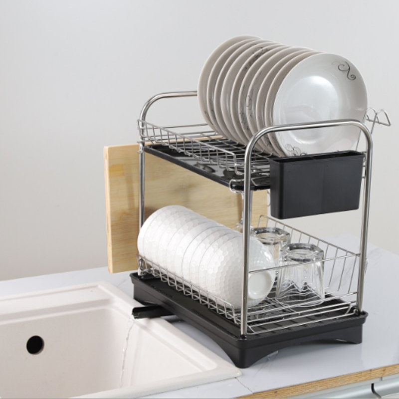 Bramlett Rinse Basket, Steel/Black
